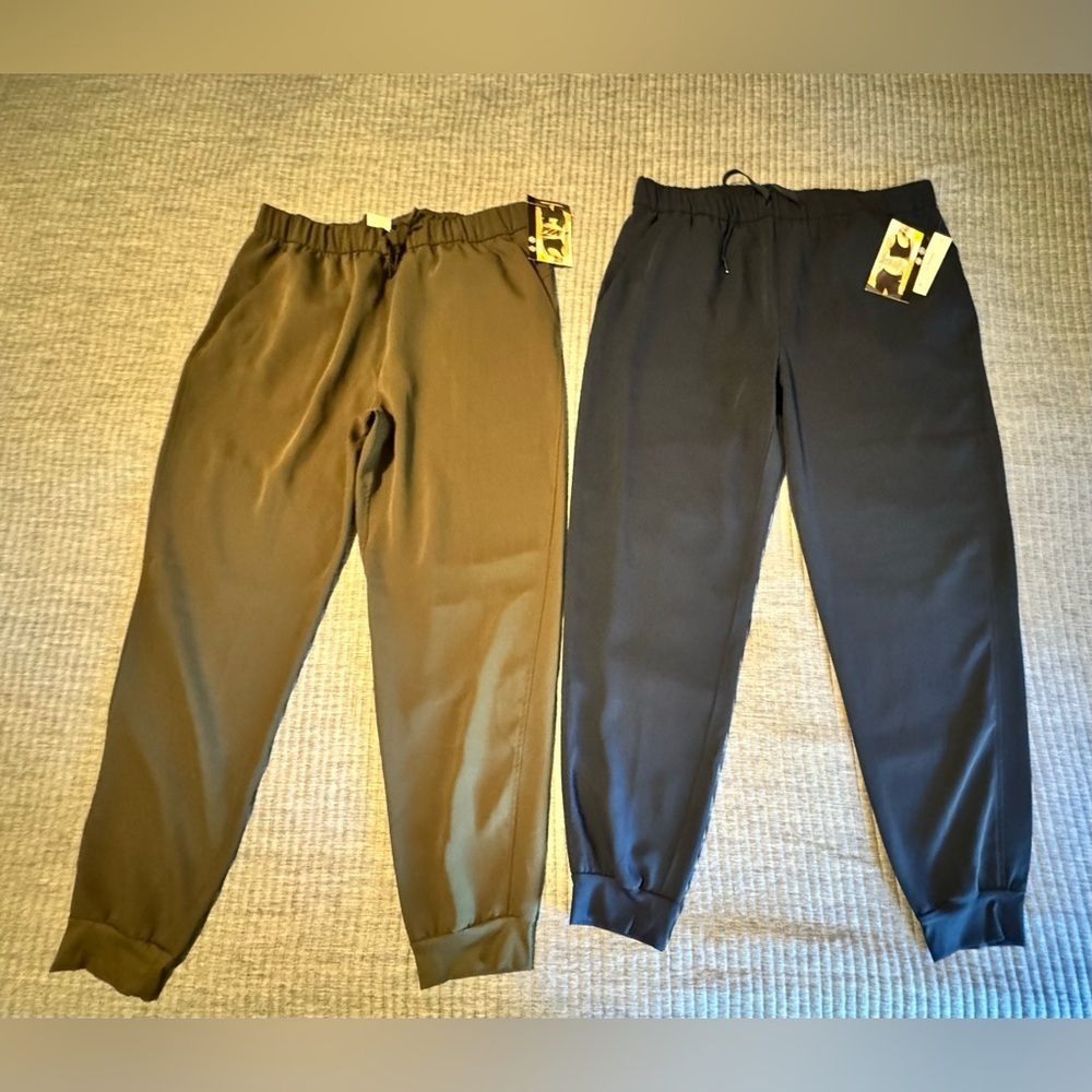Set Avia Woman pants Large jogger commuter green and pull on elastic waist New